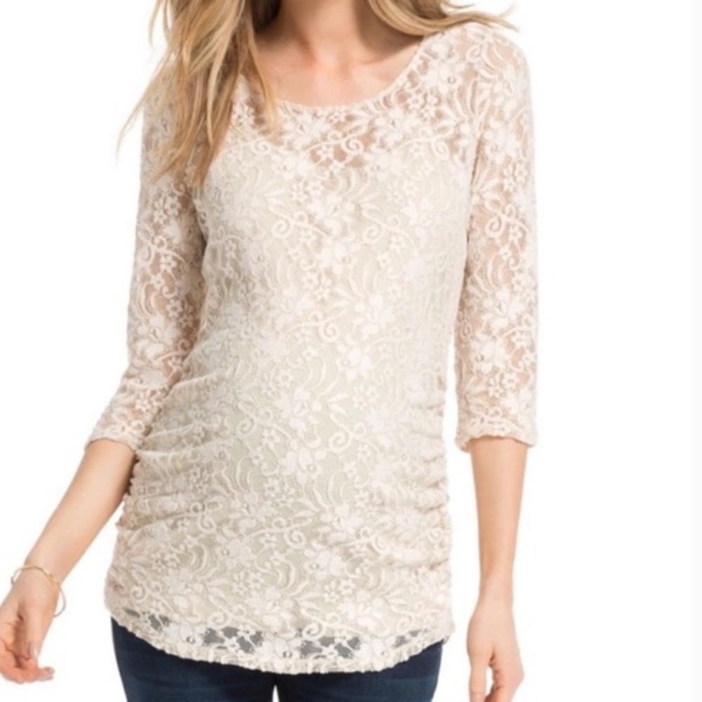 Jessica Simpson Maternity Lace Top, size Medium